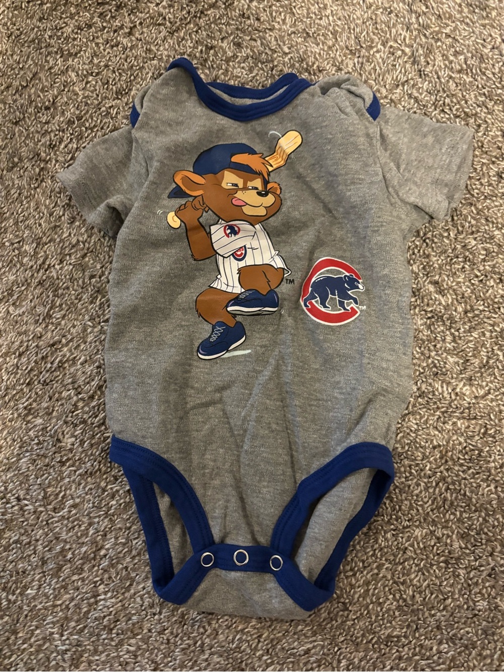 Chicago Cubs Gray & Blue Baby Bodysuit - MLB Infant One-Piece